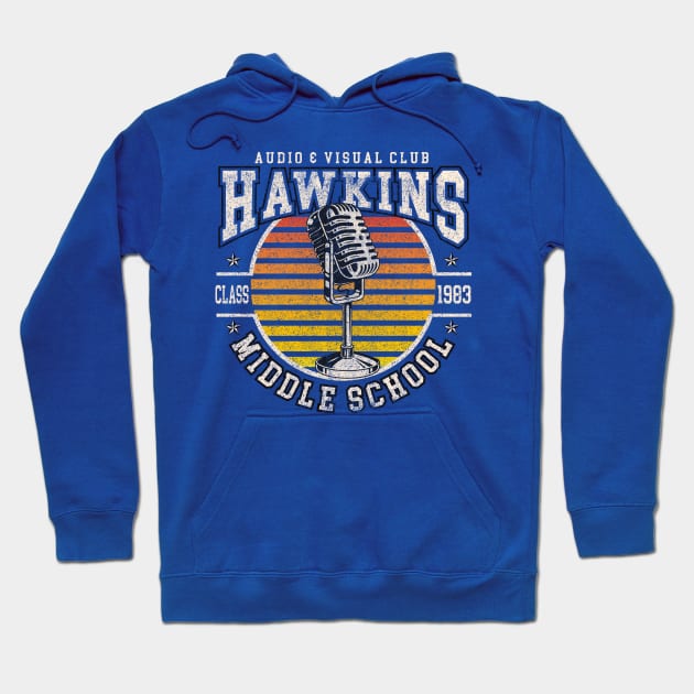 Stranger Things Hawkins Middle School A.V. Club Hoodie by Alema Art